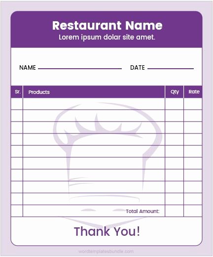 Server order Pad Template Beautiful Restaurant order Pad Templates for Ms Word