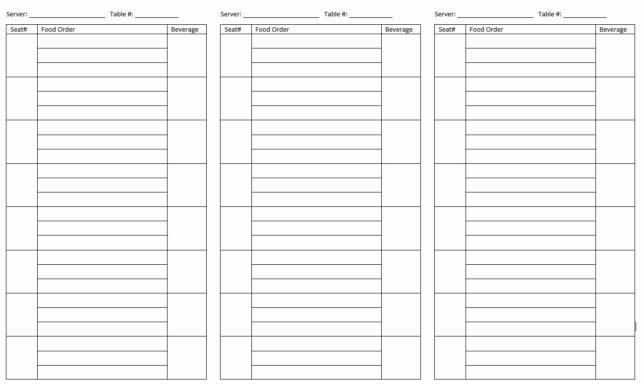 30 Server Order Pad Template Example Document Template