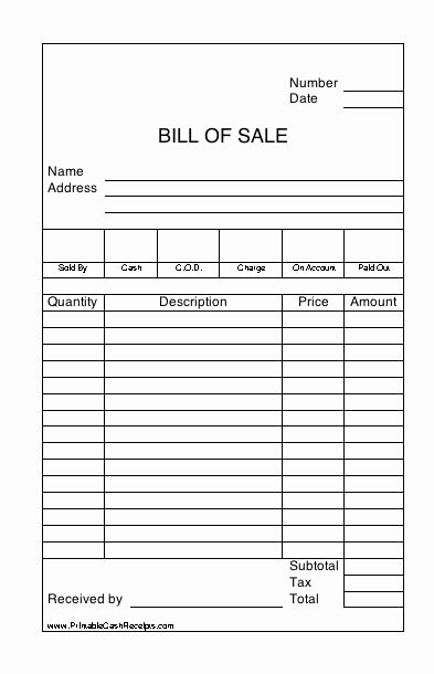 Server order Pad Template New This Bill Of Sale Receipt is Similar to Those On A