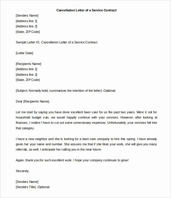 Service Contract Termination Letter Template Luxury 21 Contract Termination Letter Templates Pdf Doc