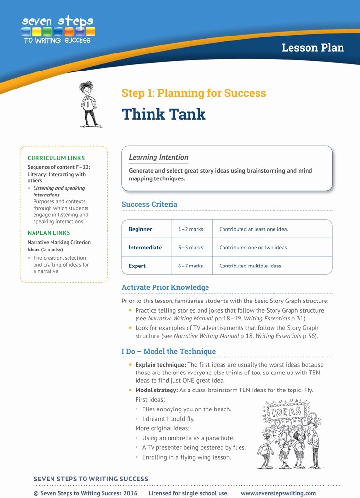 Seven Step Lesson Plan New Free Narrative Writing Samples Exemplars and Lessons