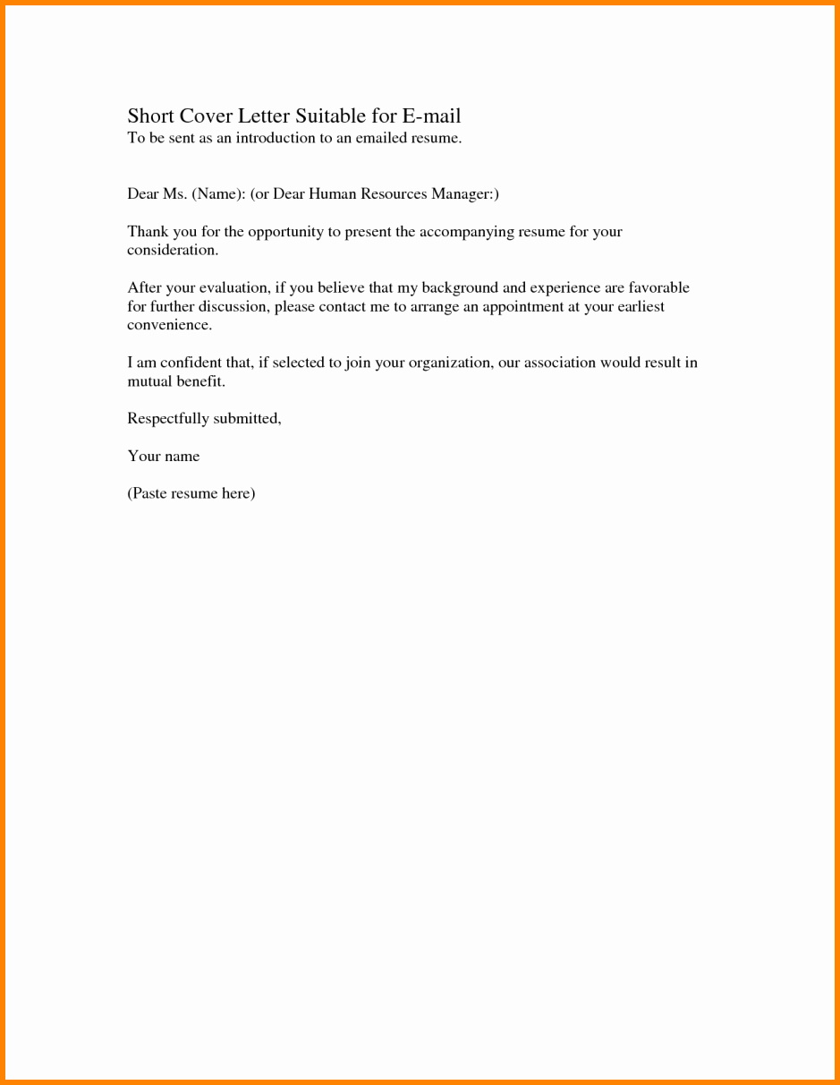 Short Cover Letter Example Inspirational 11 Example Of A Short Letter
