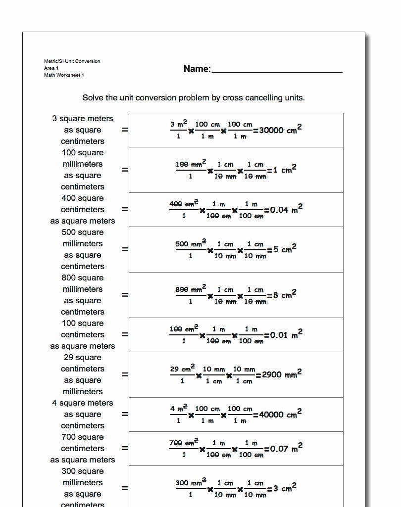 Si Unit Conversion Worksheet Awesome Metric Si Unit Conversions