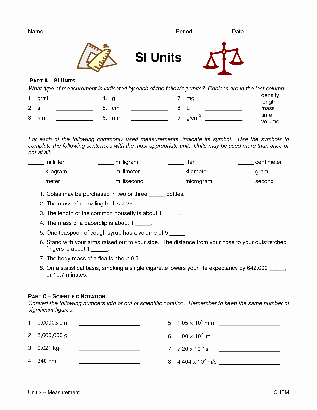 Si Unit Conversion Worksheet Beautiful Physical Science 8th – Mrs Paizy Science Class