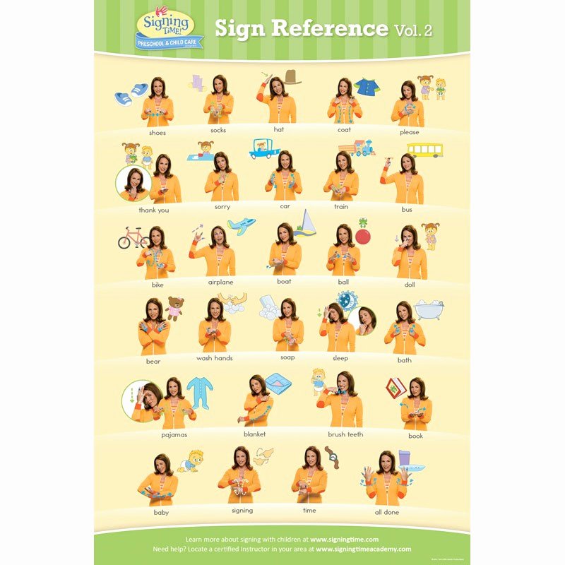 Sign Language for toddlers Chart Lovely Baby Signing Time