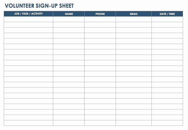 Sign Up Sheet Example Beautiful 25 Printable attendance Sheet Templates [excel Word