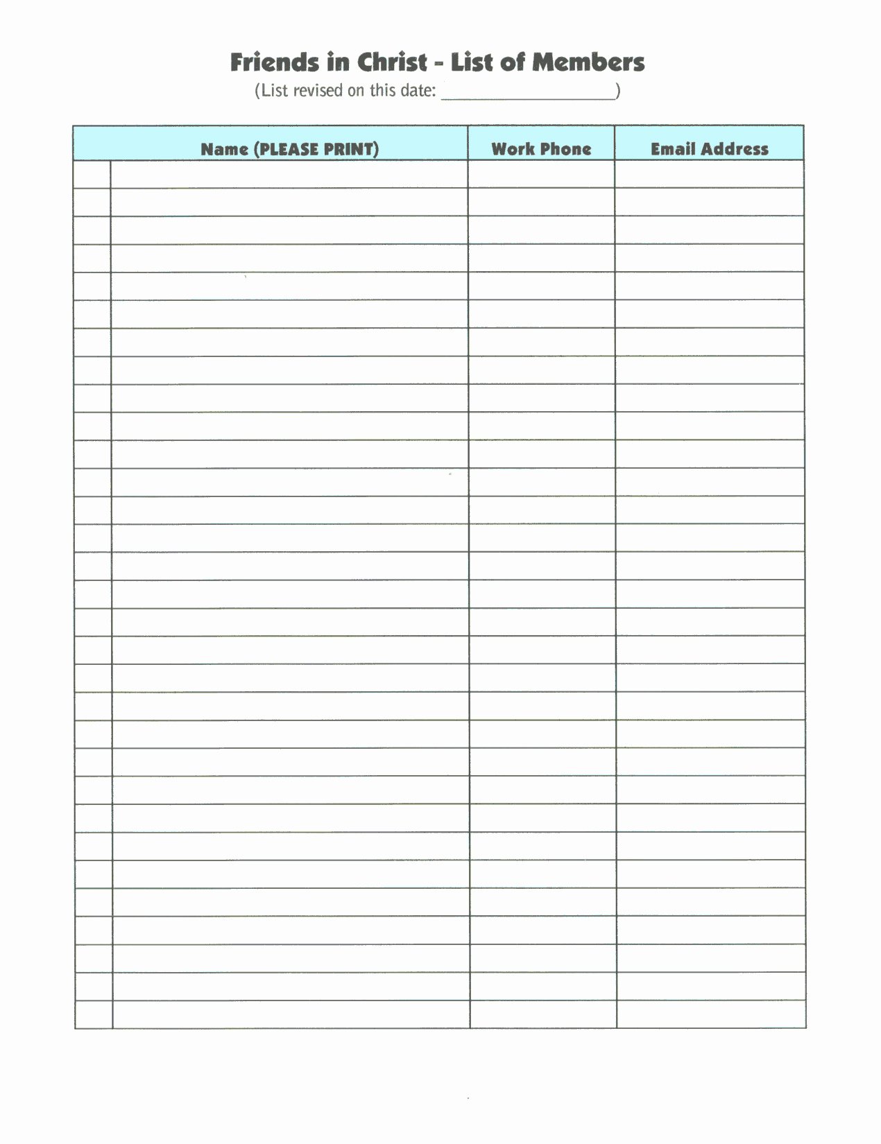Sign Up Sheet Example Beautiful Sample Sign Up Sheet