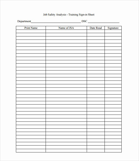 Sign Up Sheet Example Best Of Sample Training Sign In Sheet 17 Documents In Pdf