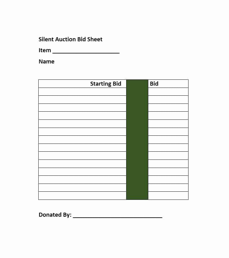 Silent Auction Bid Sheet Fresh 40 Silent Auction Bid Sheet Templates [word Excel]