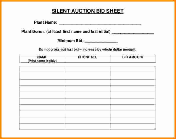 Silent Auction Bid Sheet Unique 30 Silent Auction Bid Sheet Templates [word Excel Pdf]