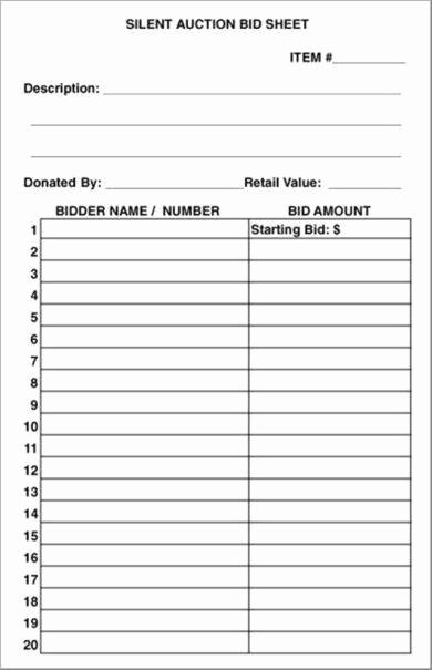 Silent Auction forms Inspirational 11 Silent Auction Bid forms Examples Pdf