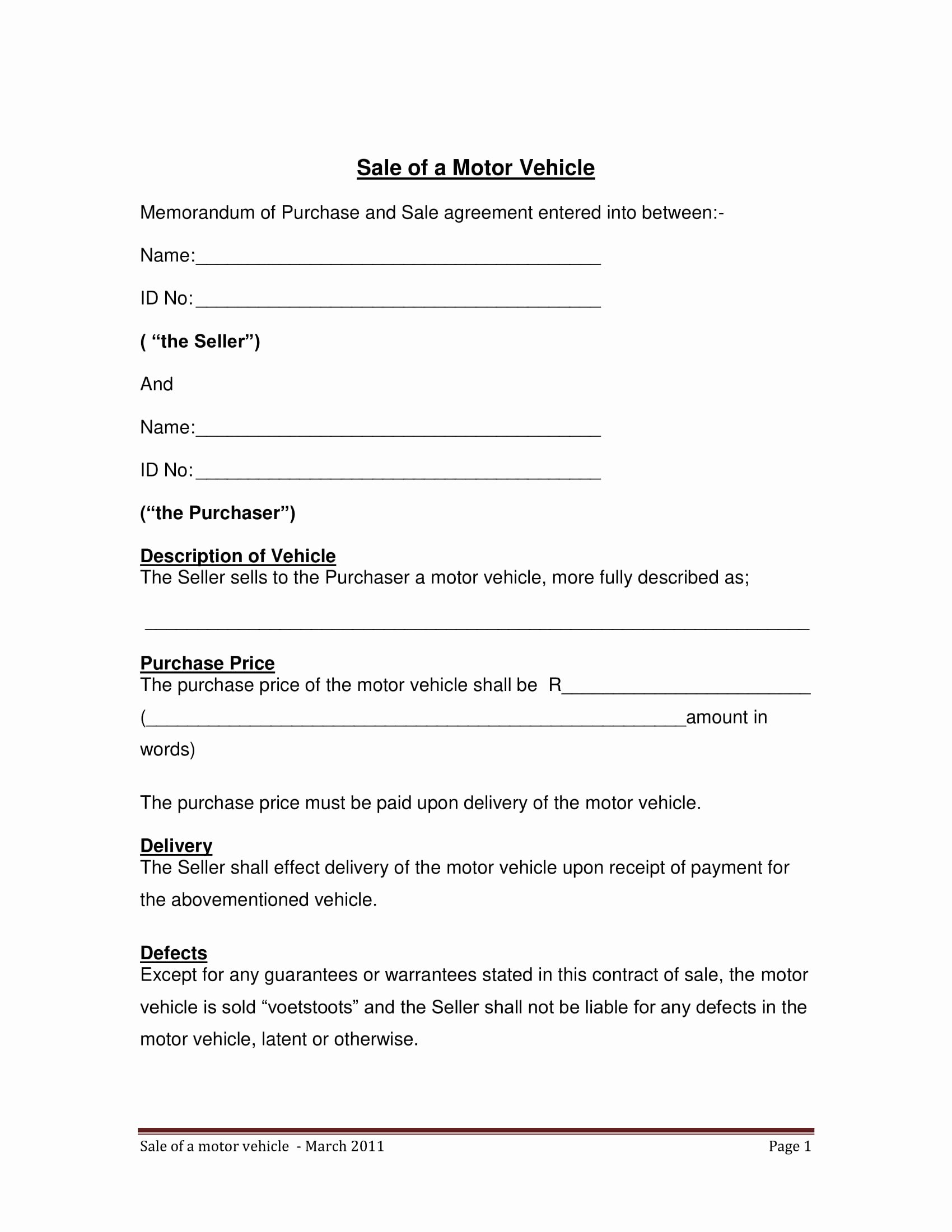 Simple Buy Sell Agreement form Fresh Free 3 Vehicle Sales Agreement Contract forms In Pdf