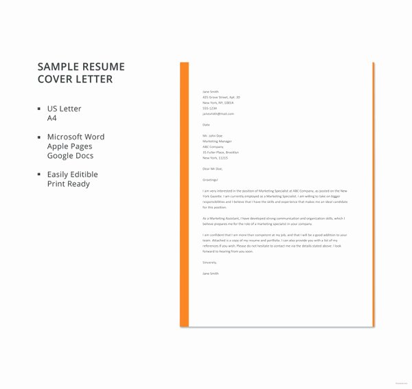 Simple Resume Cover Letter Sample Unique 51 Simple Cover Letter Templates Pdf Doc