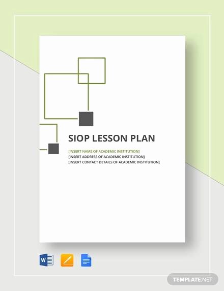 Siop Lesson Plan Templates Unique Siop Lesson Plan Templates – 9 Examples In Pdf Word format
