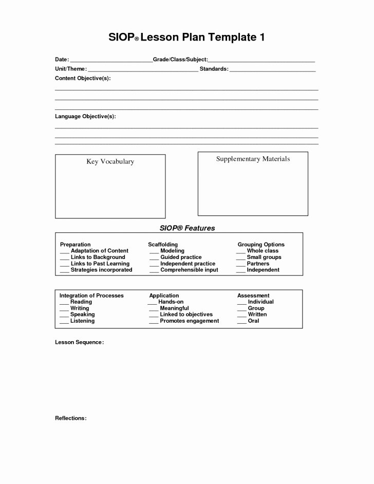 Siop Model Lesson Plan Inspirational 004 Siop Lesson Plan Template Tinypetition