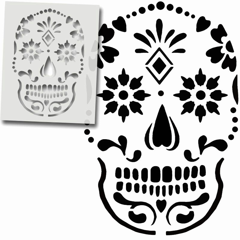 Skull Stencil for Spray Paint Luxury Sugar Skull Stencil Home Decor &amp; Craft by Ideal Stencils