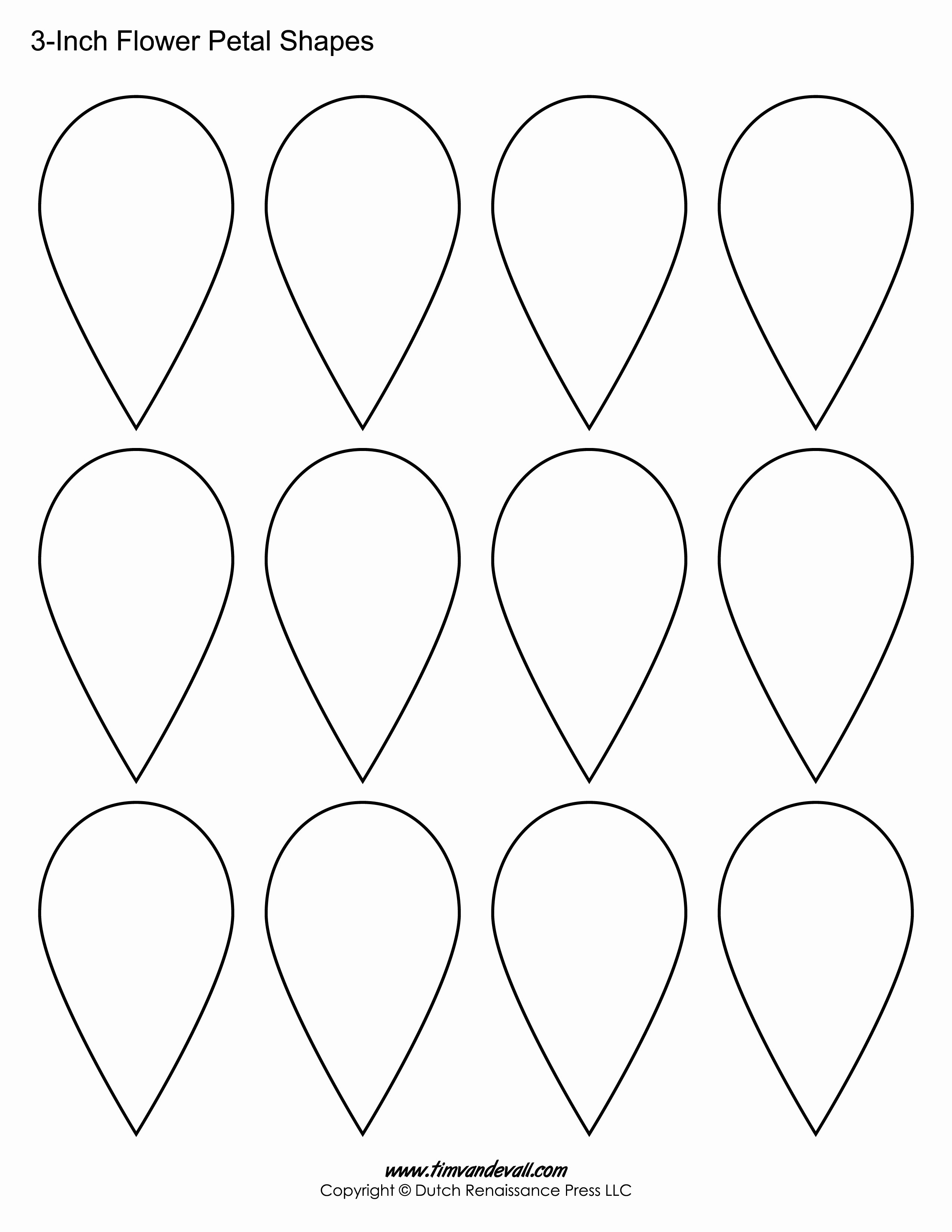Small Paper Flower Templates Beautiful Printable Flower Petal Templates for Making Paper Flowers