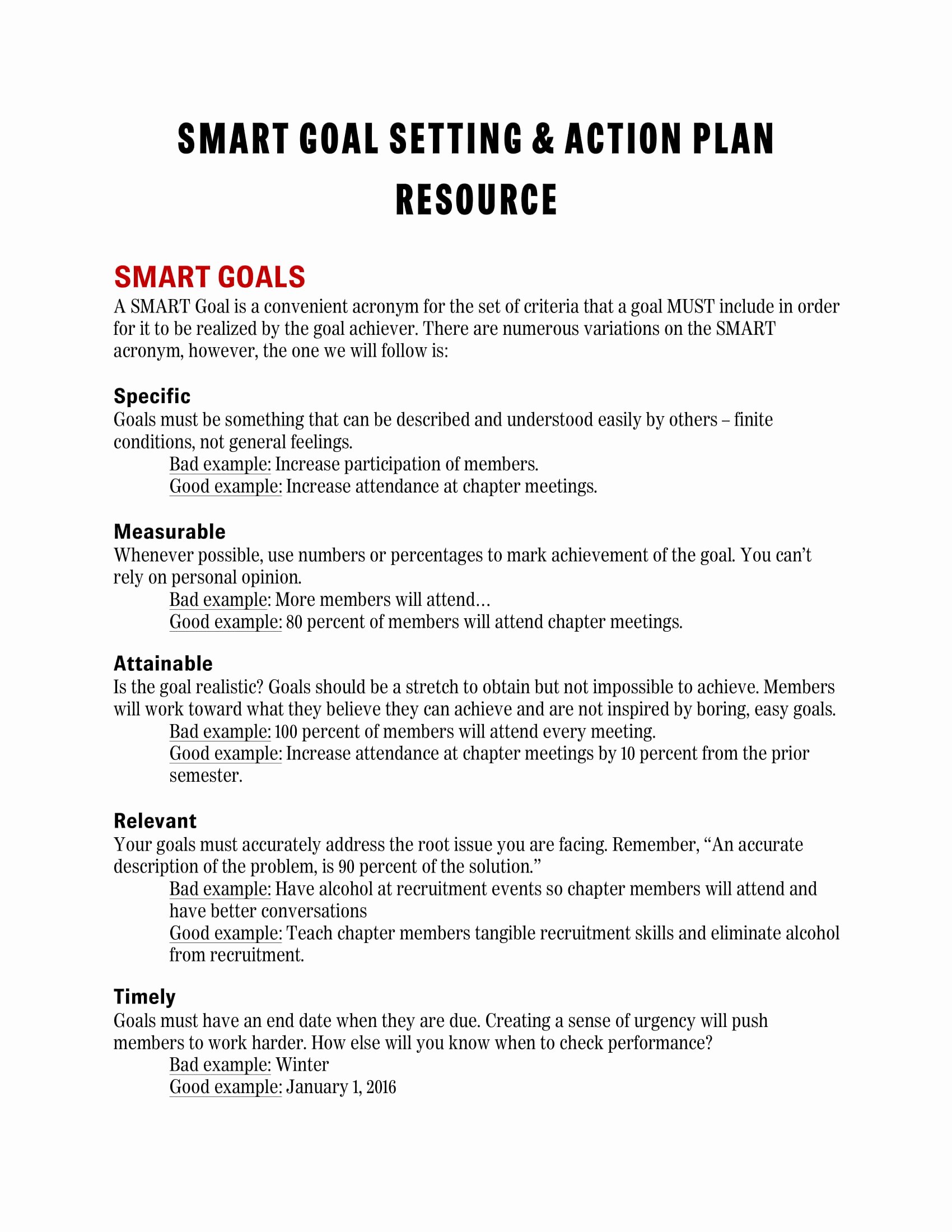 Smart Career Goals Examples Lovely 12 Printable Smart Action Plan Examples Pdf