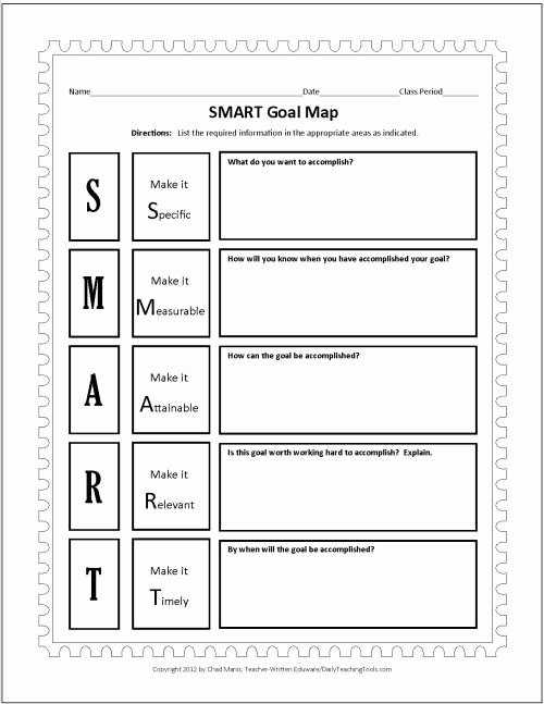 Smart Goal Template Luxury Smart Goals Worksheet Smart Goals Template
