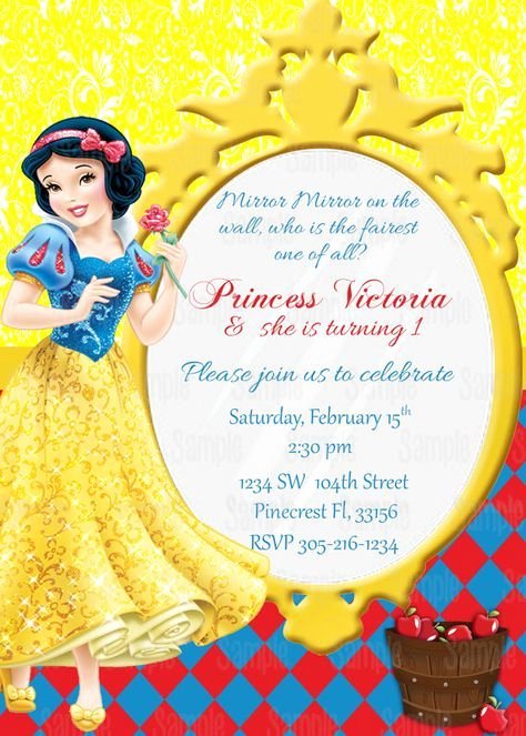 Snow White Invitation Template Beautiful Snow White Printable Birthday Party Invitation