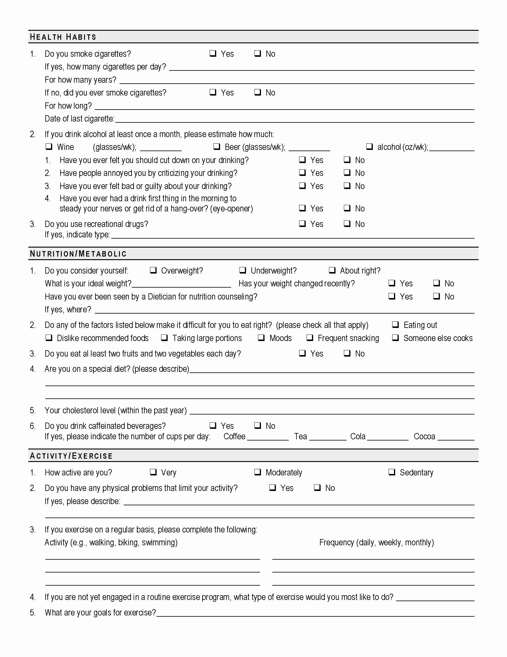 30 social Work assessment form | Example Document Template