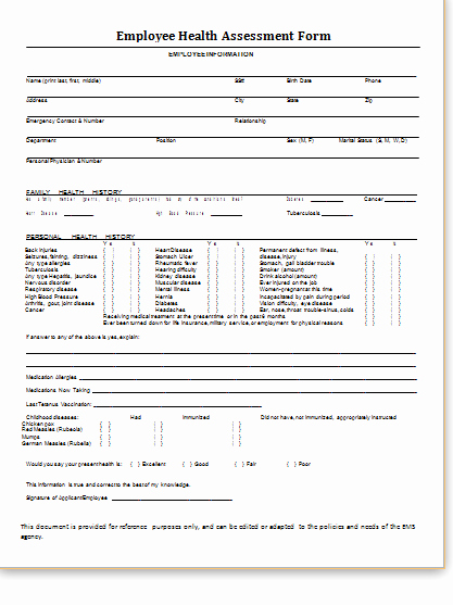 Social Work assessment form Awesome Ms Word Health assessment forms Templates