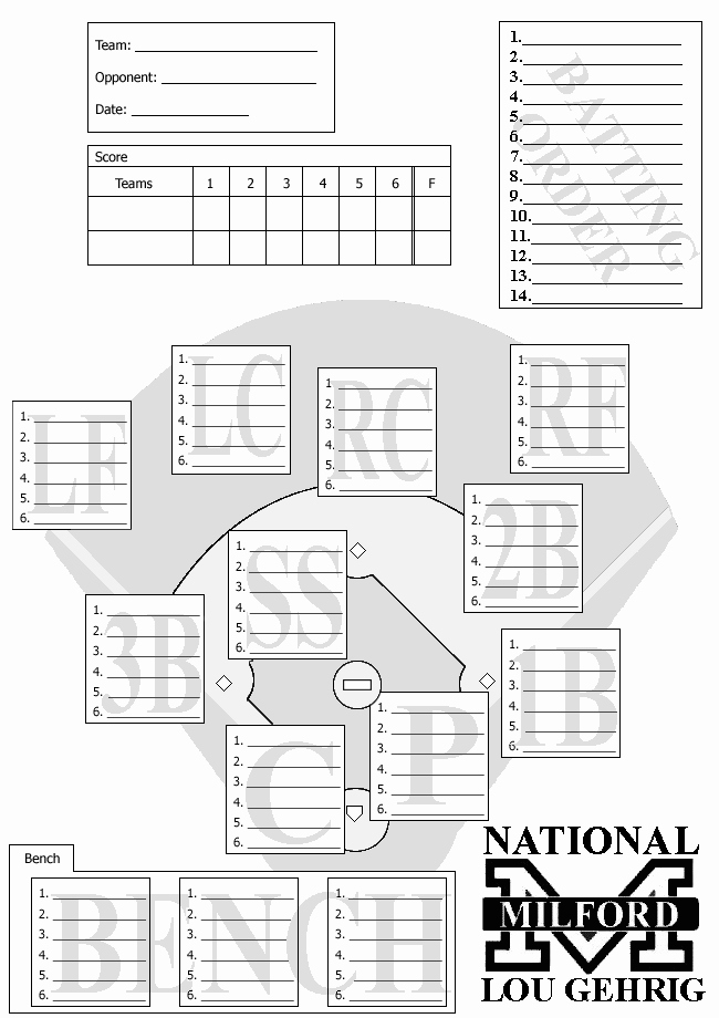 Printable Lineup Cards Printable Blank World