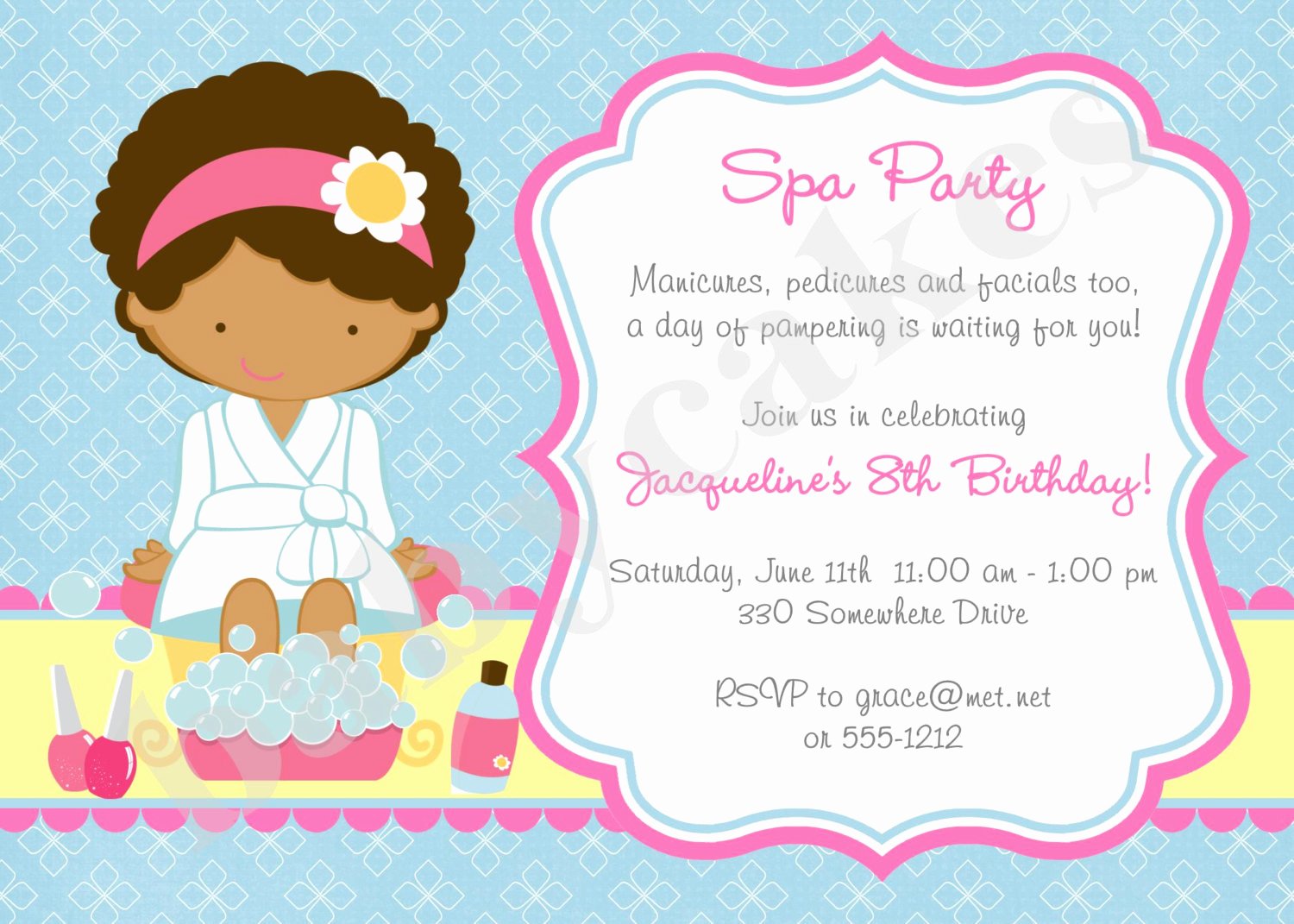 Spa Party Invitation Wording Unique Spa Party Invitation Spa Birthday Party Invitation Invite Spa