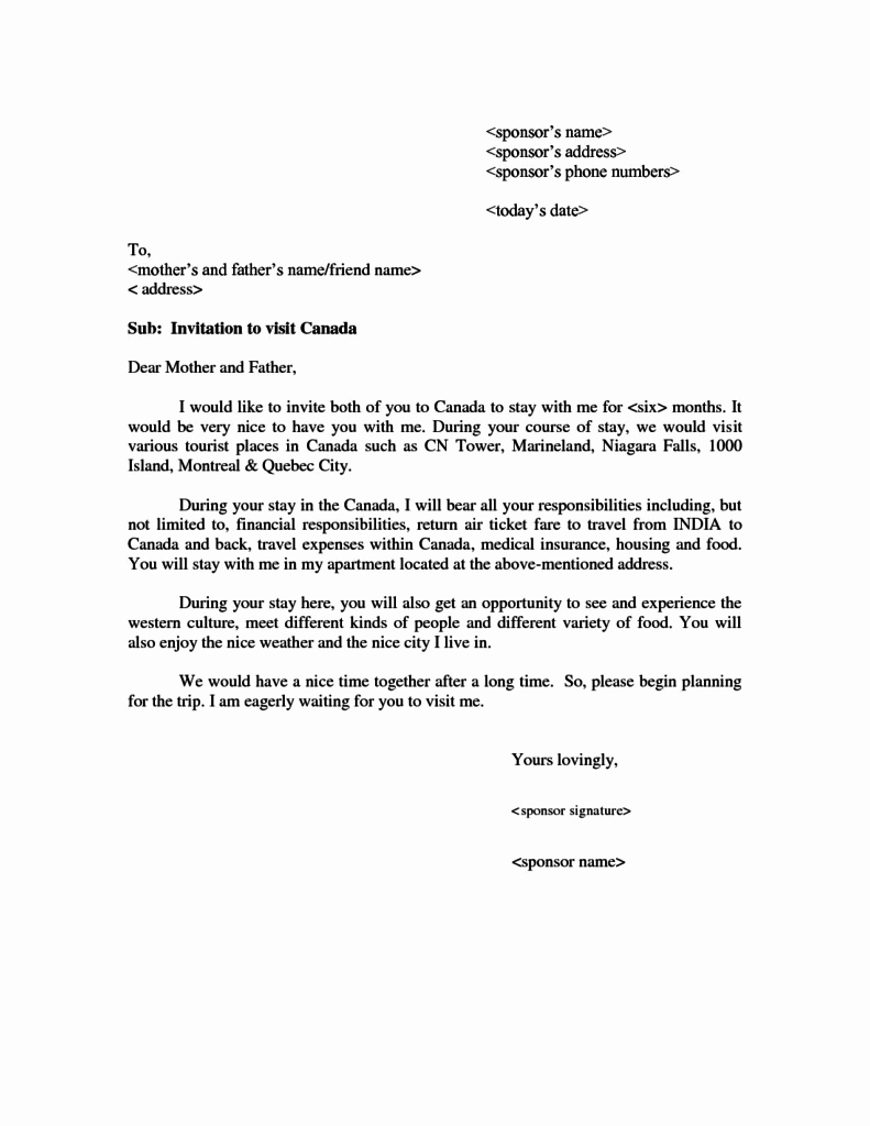 30 Sponsorship Letter For Visa Example Document Template
