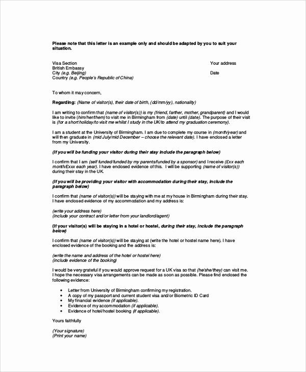 30 Sponsorship Letter For Visa Example Document Template