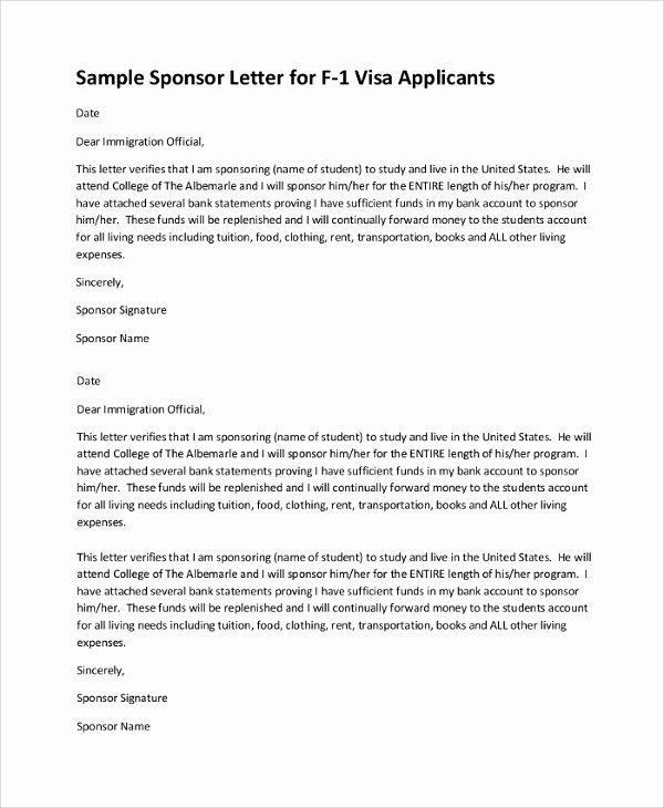 Sponsorship Letter for Visa Unique 12 Sample Visa Sponsorship Letters Pdf Doc