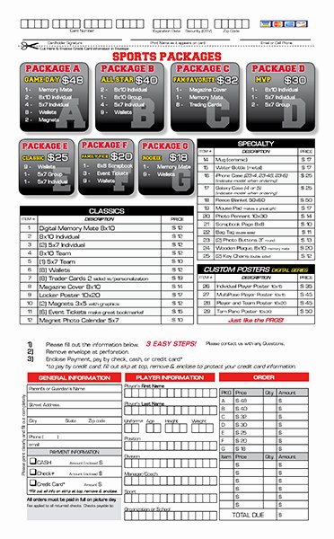 Sports Photography order form Templates New Sports Marketing Templates