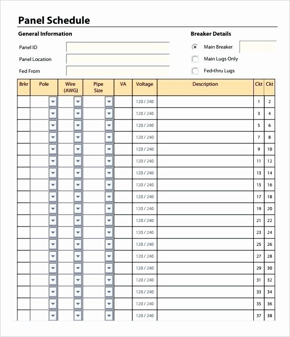 Square D Panel Schedule Fresh Electrical Panel Directory Template – Automotoreadfo