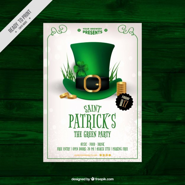 St Patrick Day Posters Luxury St Patrick S Day Poster with Realistic Hat and Coins