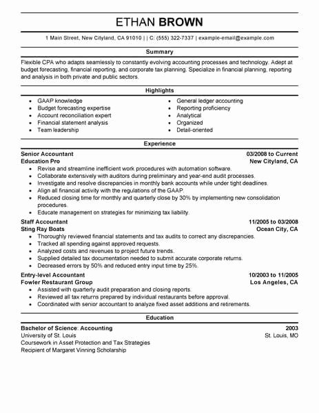 Staff Accountant Resume Summary Awesome 16 Amazing Accounting &amp; Finance Resume Examples
