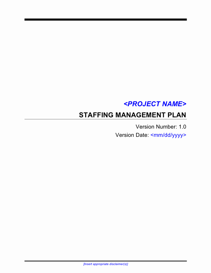 Staffing Plan Template Word Inspirational Project Management Template Free Documents for