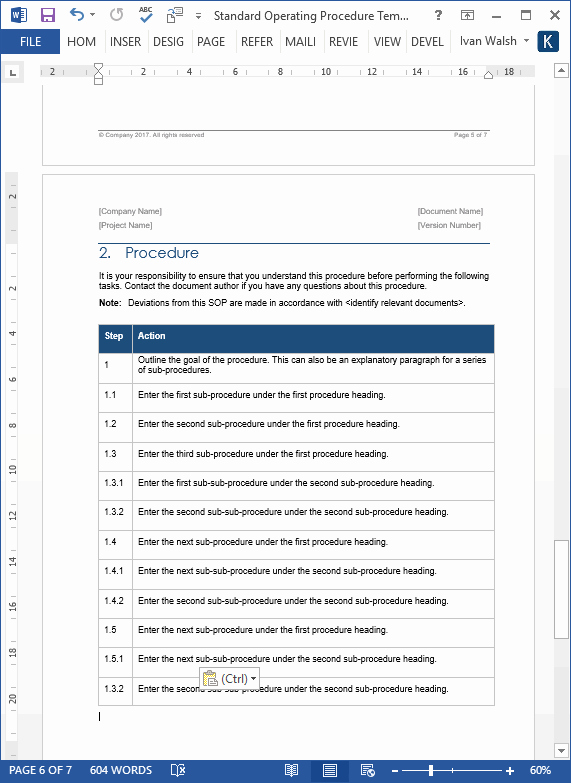 Standard Operating Procedures Examples Free Best Of 36 Page Standard Operating Procedure sop Template Ms