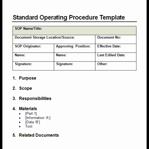 Standard Operating Procedures Examples Free Inspirational 9 Standard Operating Procedure sop Templates Word