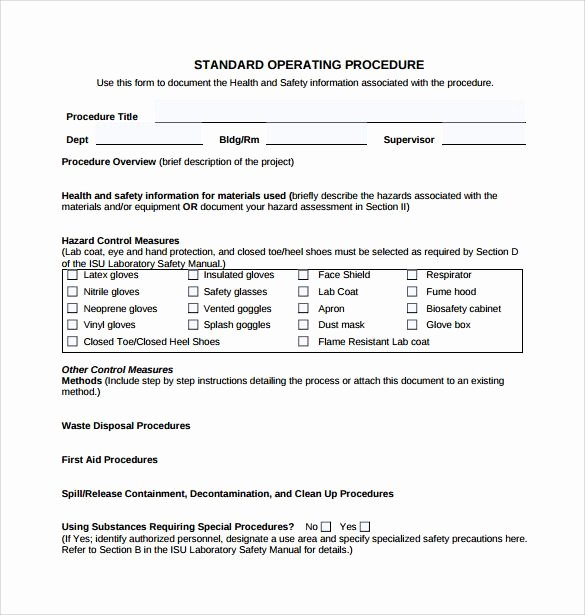 Standard Operating Procedures Examples Free Lovely sop Examples sop Template