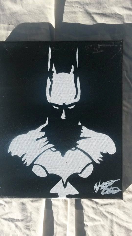 Stenciling with Spray Paint Luxury Batman 8x10 Minimalist Spray Paint Art On Canvas Made with