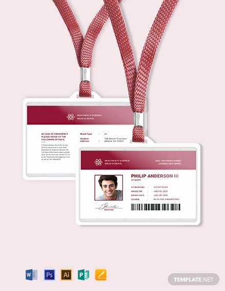 Student Information Card Template New Student Id Card Template