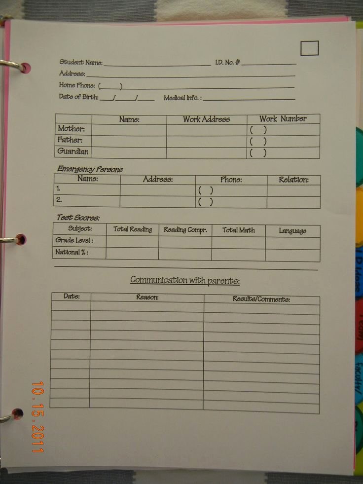 Student Information Sheet for Teachers Inspirational Student Parent Info Sheet W Munication Log and Student