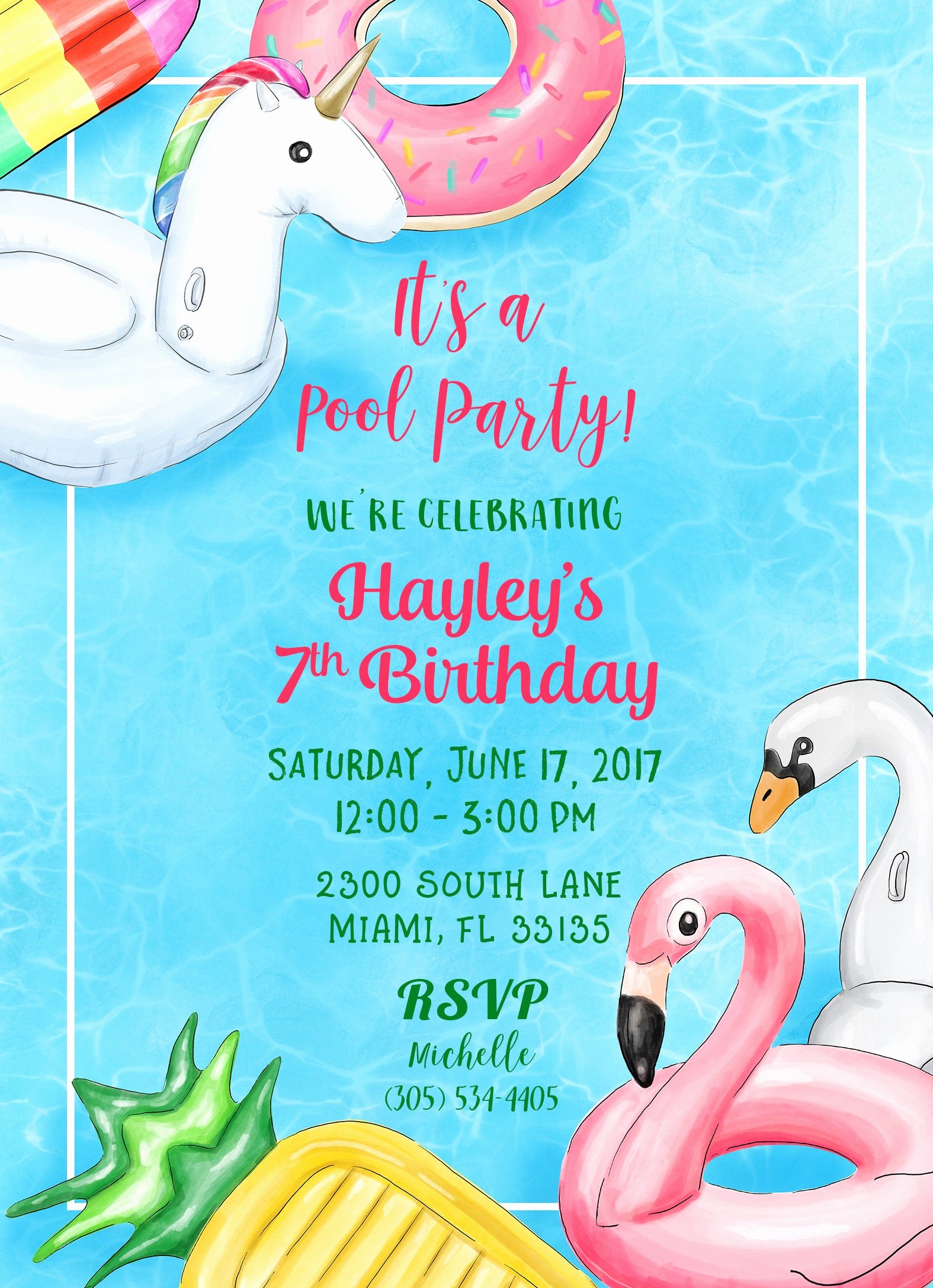 Summer Pool Party Invitations Best Of Pool Party Invitation Pool Birthday Invitation Pool