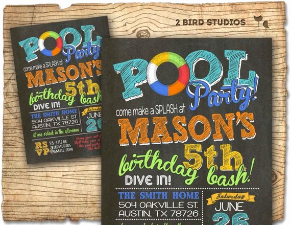 Summer Pool Party Invitations New Pool Party Invitation Summer Birthday Invitation for Pool