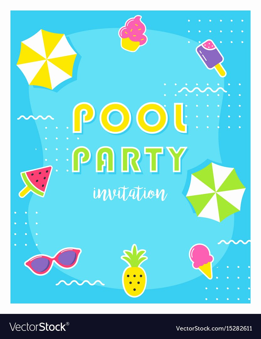 summer pool party poster or invitation card vector