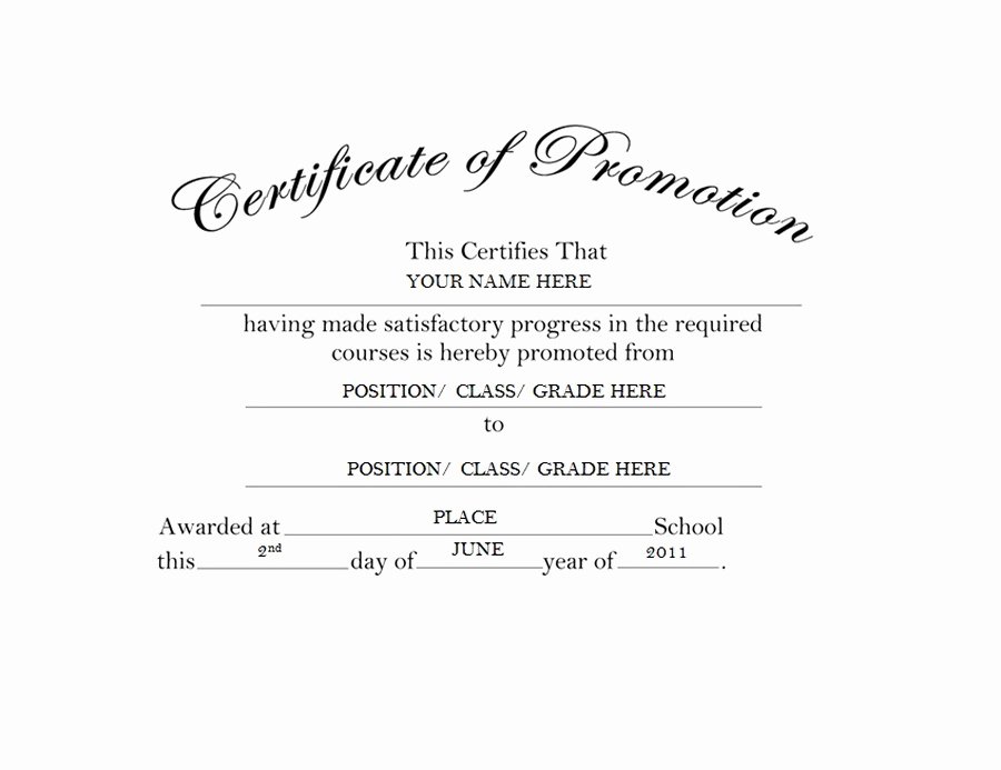 Sunday School Promotion Certificates Awesome 25 Of Free Printable Promotion Certificate Template