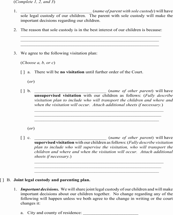 Supervised Visitation Report Template Best Of Download New Mexico Custody Plan form for Free