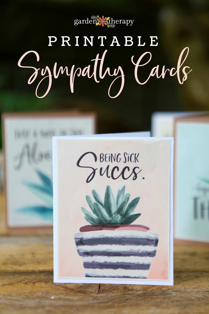 Sympathy Cards Free Printable Beautiful Punny Printable Sympathy Cards for Plant Lovers Garden