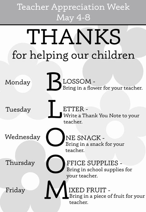 Teacher Appreciation Week Letters Fresh Teacher Appreciation Week Schedule Yahoo Image Search