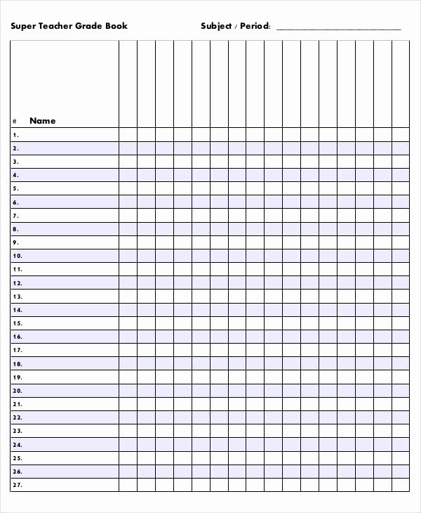 Teachers Record Book Template Elegant Grade Book Template 7 Free Excel Pdf Documents